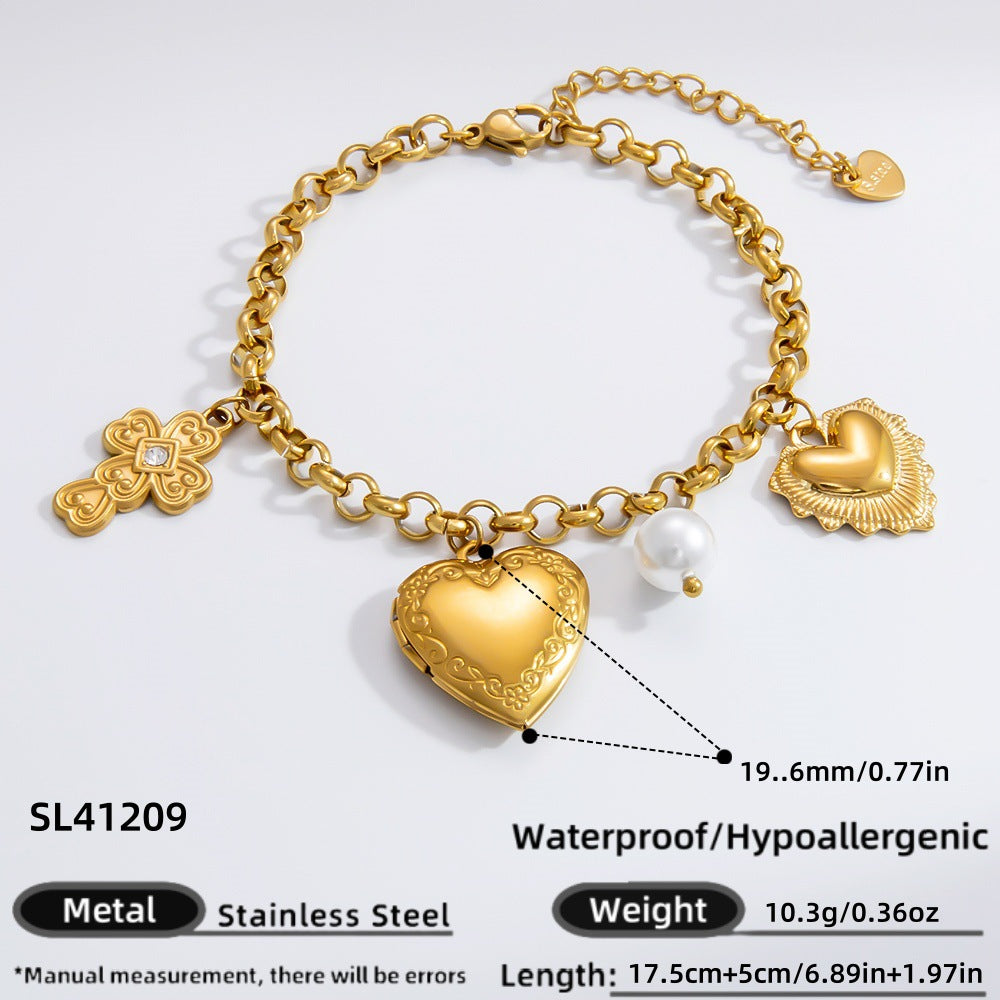 Wholesale INS style handmade pearl heart pendant